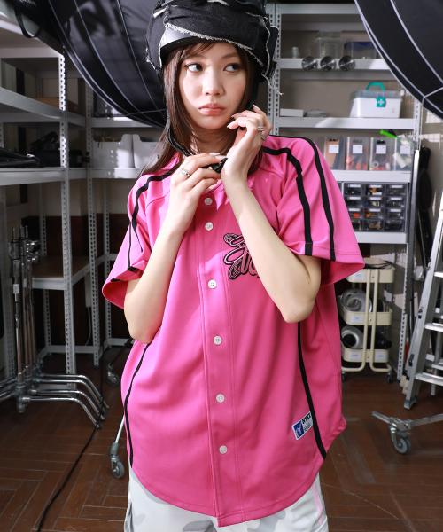 TOUGH BEAR BASEBALL JESEY PINK