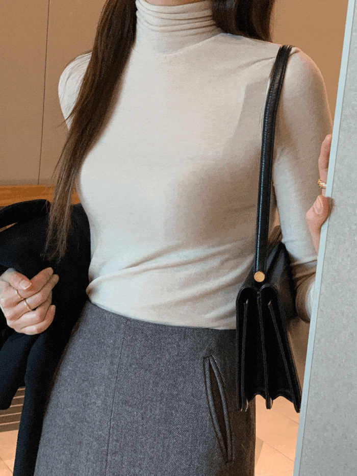 에피 울 텐셀 겨울 터틀넥 목폴라 티셔츠 10color