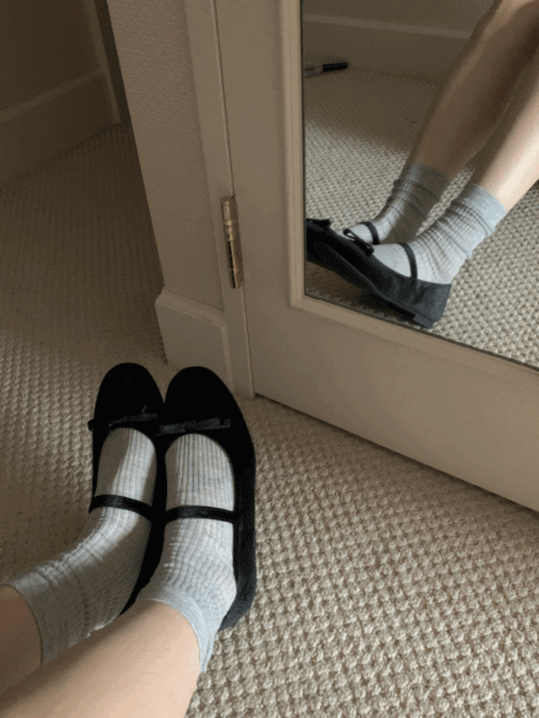 레나 리본 플랫 (black)