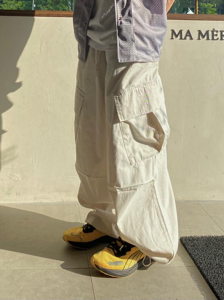 Diagonal Big Cargo Balloon Pants 사선 빅 카고 벌룬팬츠 코튼 면바지 5C