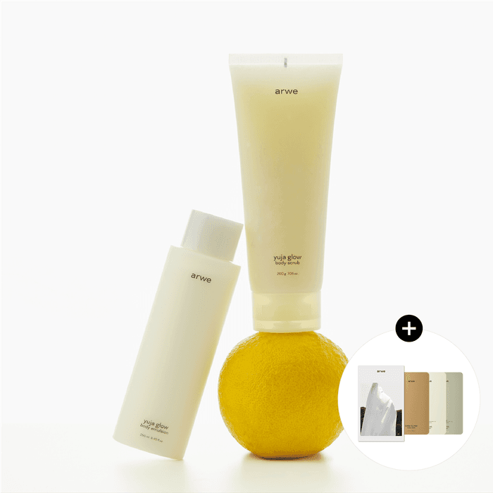 [선물추천] 유자 글로우 바디 스크럽 200g & 바디 에멀전 250ml 세트