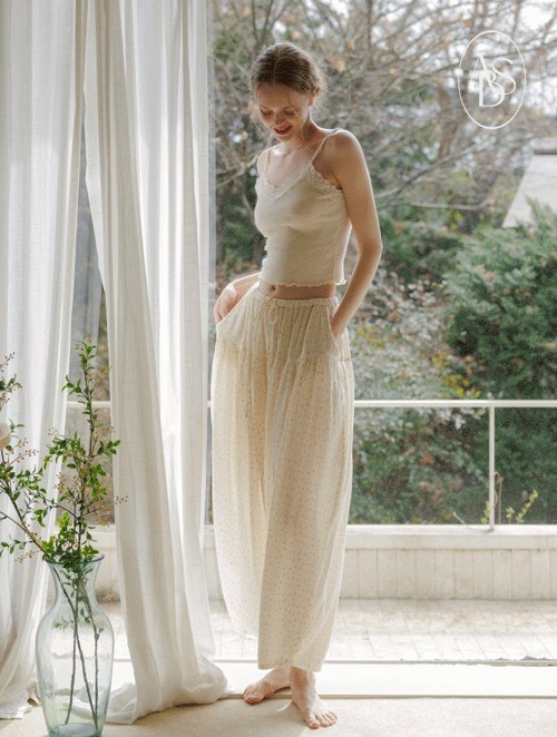 플로럴 워싱 벌룬 팬츠