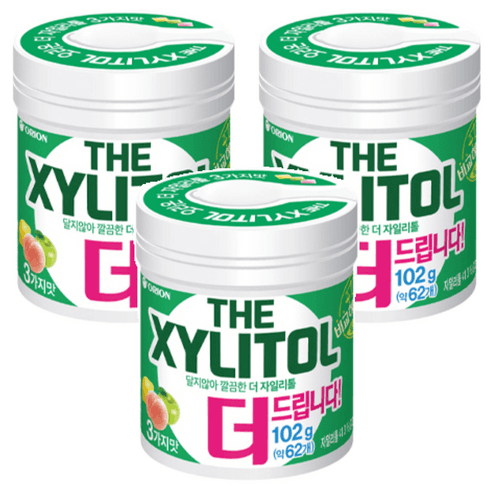 오리온 달지않아 깔끔한 더 자일리톨 껌, 102g, 3개