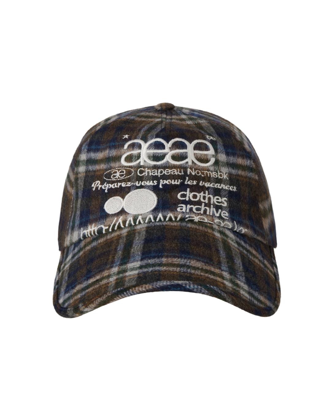 [10/25 예약발송] WEB LOGO WOOL CHECK CAP [NAVY]