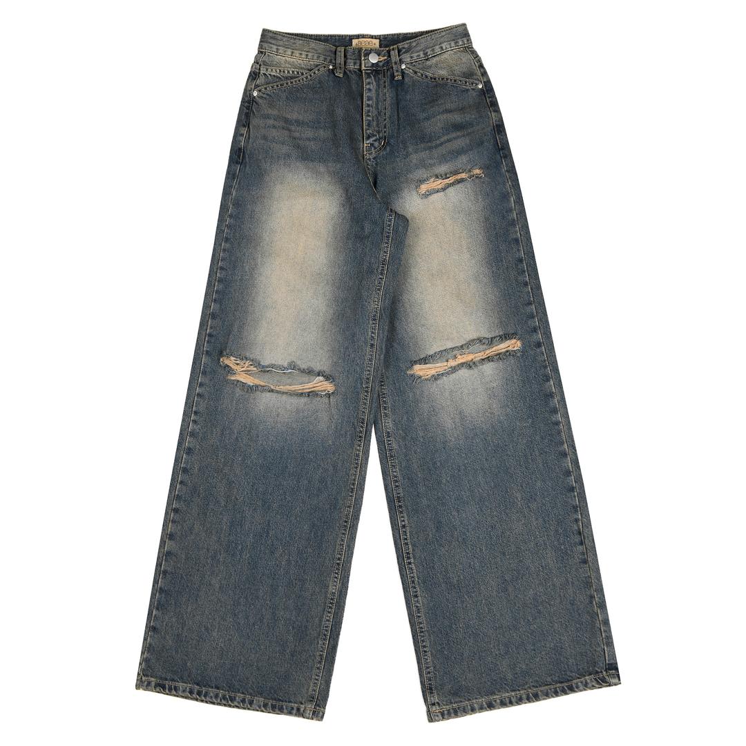 STITCH WASHED JEANS - [SAND BRUSH]