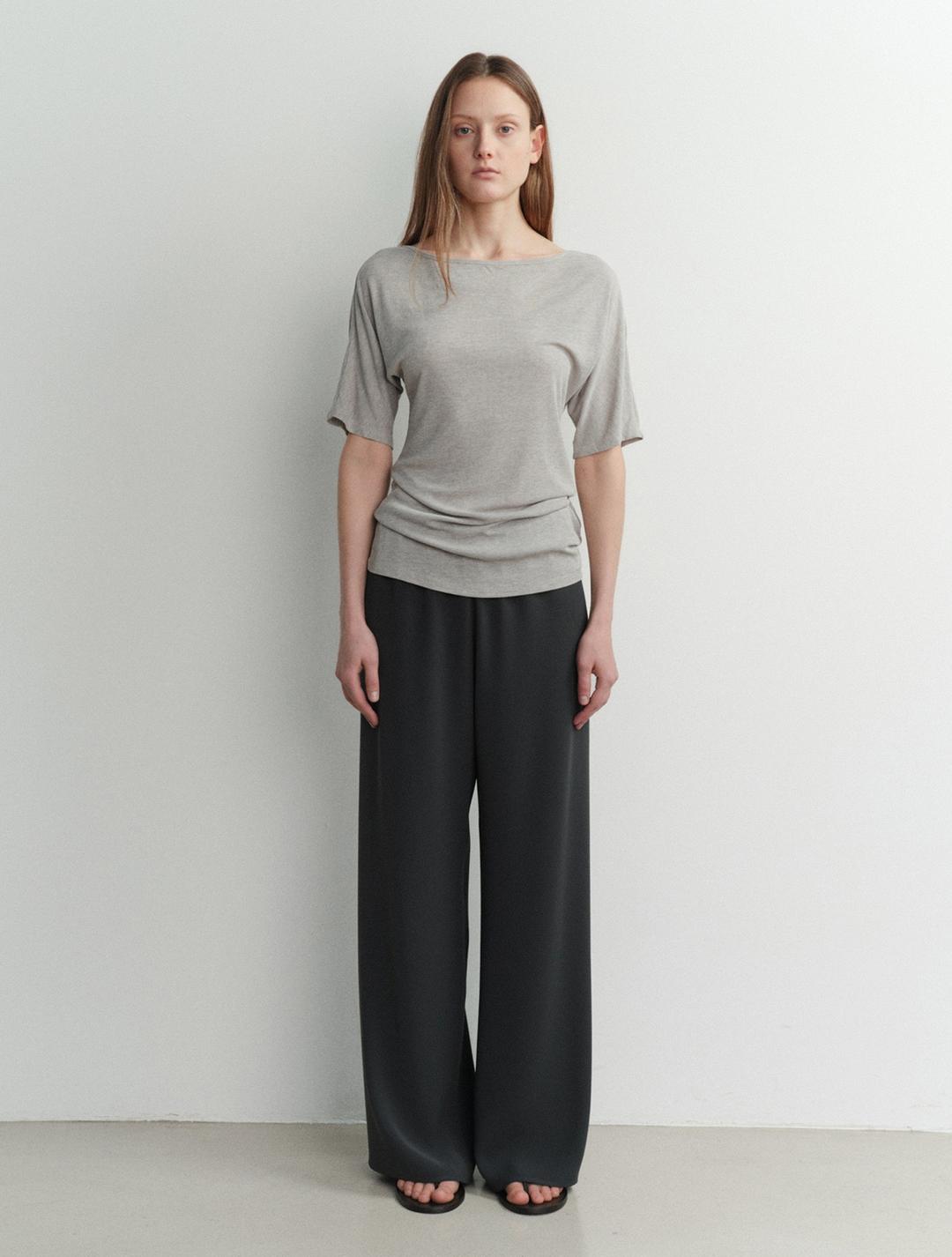 Silk Rib T-Shirt (Grey)