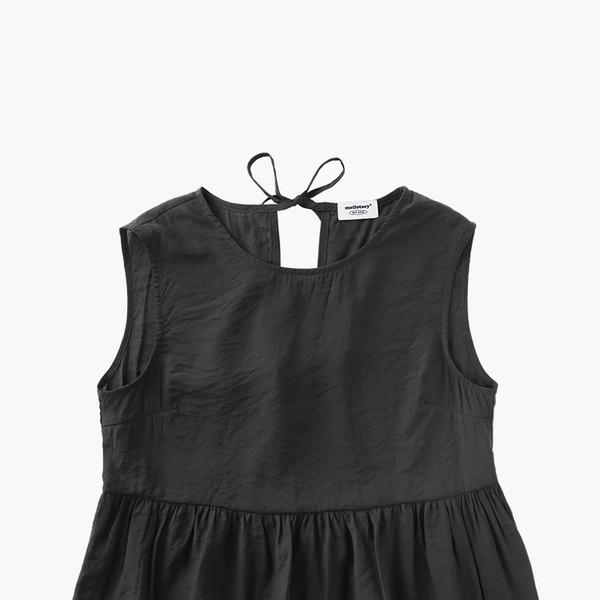 백리본 나시 블라우스 (블랙)