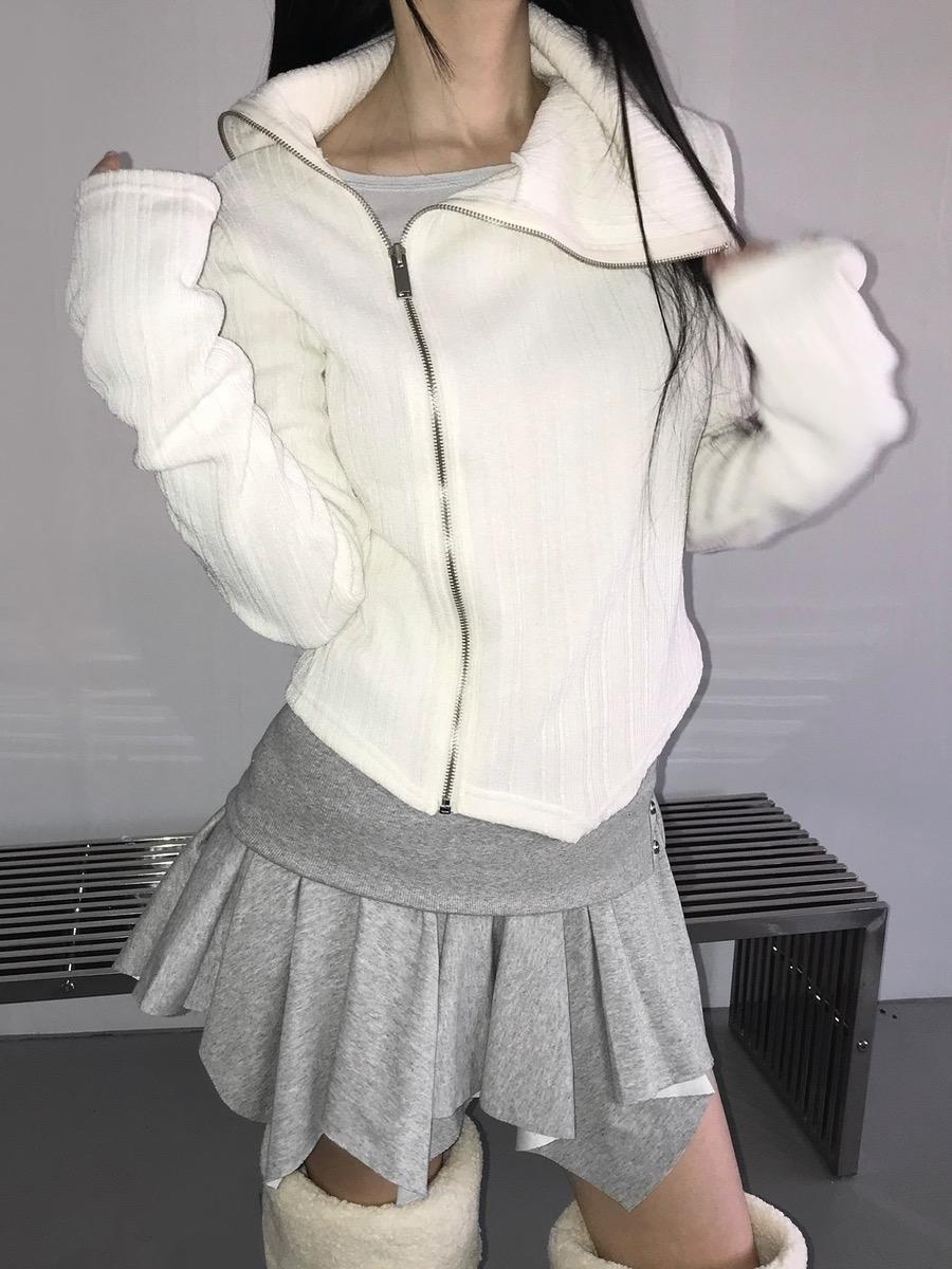 rick unbal high-neck zip-up(3 color)