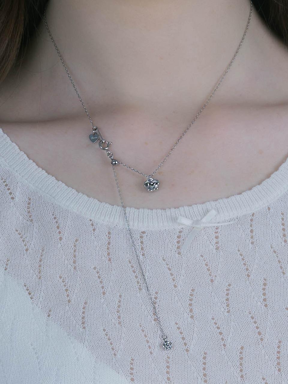 로즈 드롭 슬라이드 볼 목걸이_PM25N005SS