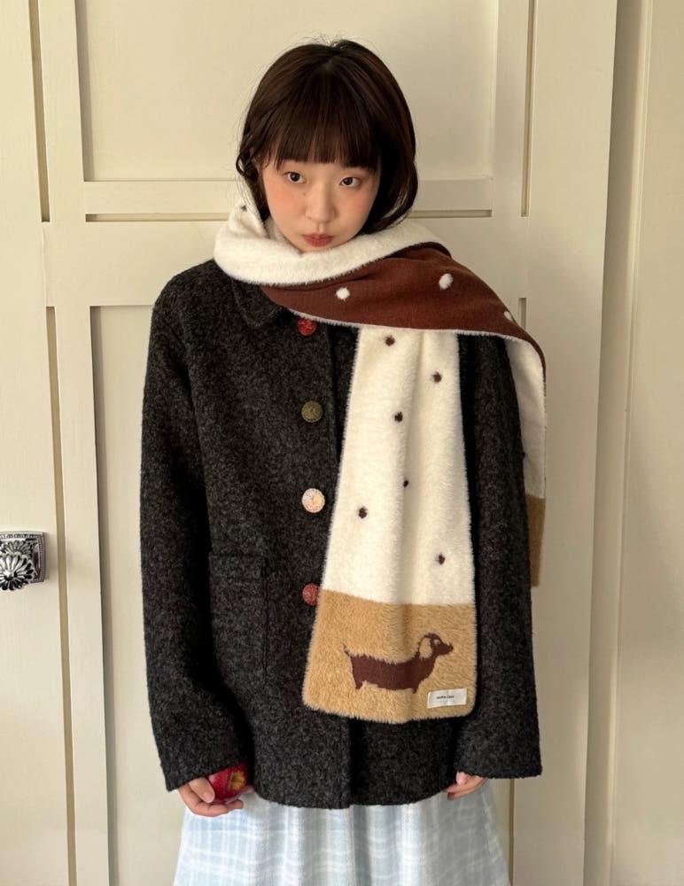 NotheCase 'Puppy Gallery' 양면 도트 목도리