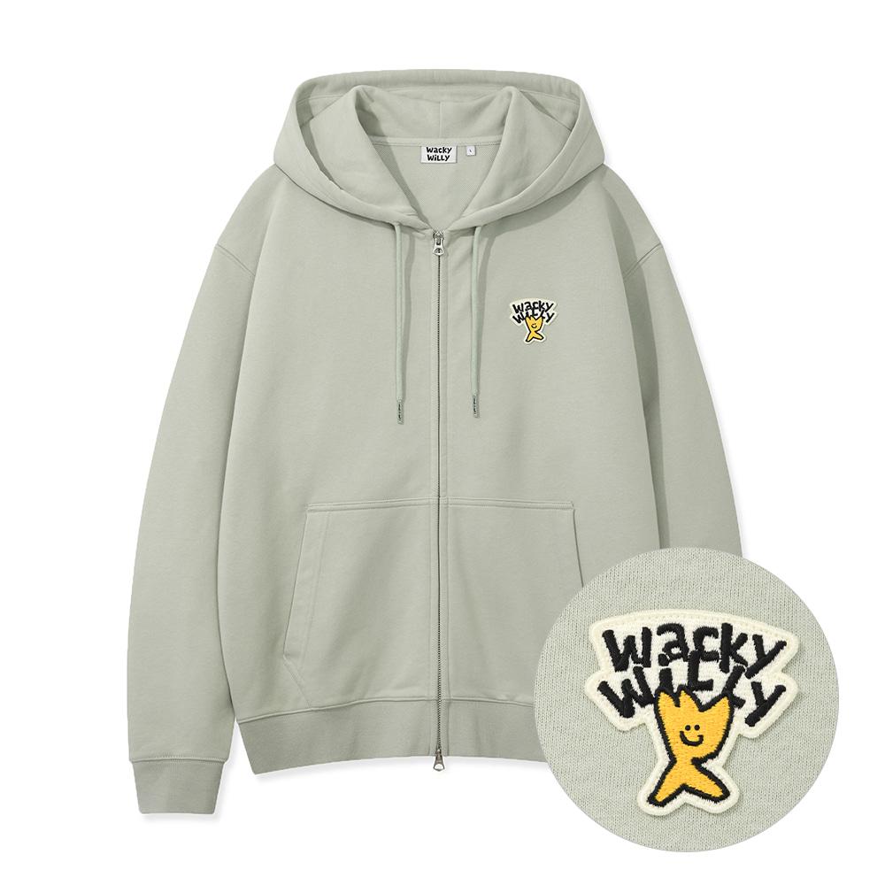 [패밀리세일]베이직 로고 후드집업 그린