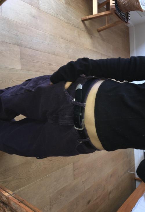 이즈이즈 Aging Purple Cargo Pants