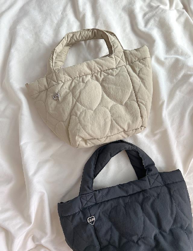 하트 퀼팅가방 패딩백 겨울 미니백 2color