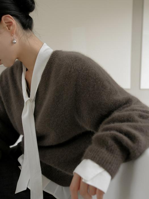 하딘 폭스30 홀가먼트 브이넥 니트[brown]