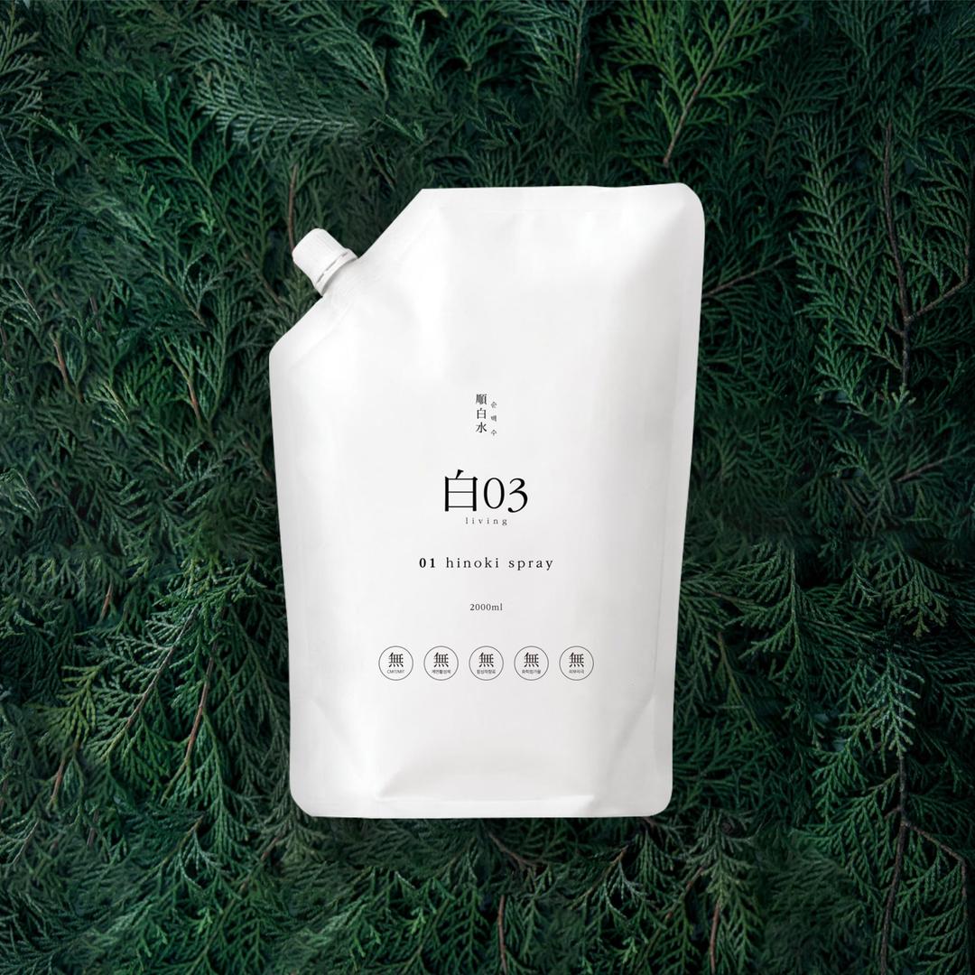 순백수 히노키 스프레이(편백살균탈취제) 리필팩 2L