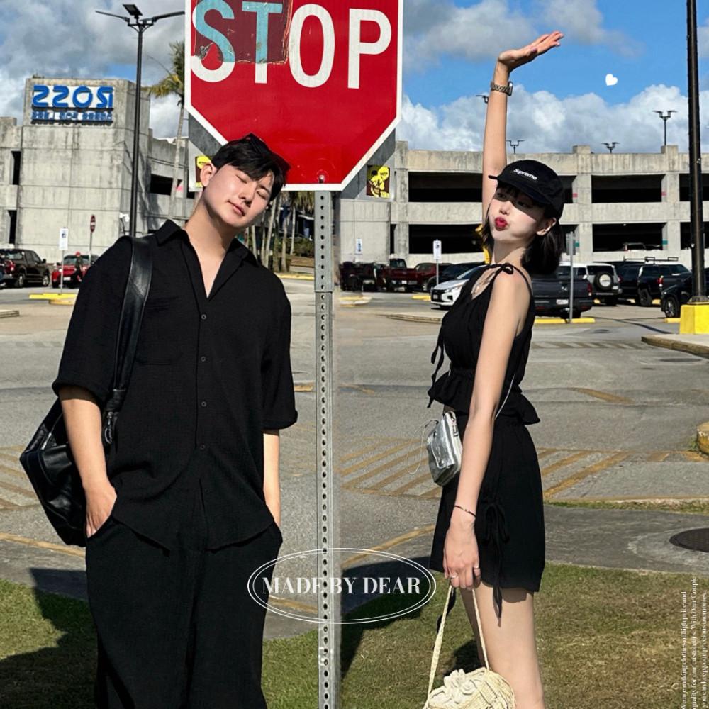 [디어MADE/셋업가격/오늘출발] 플로우 뷔스티에 팬츠 투피스 셋업 신혼 여행 여름 커플시밀러룩