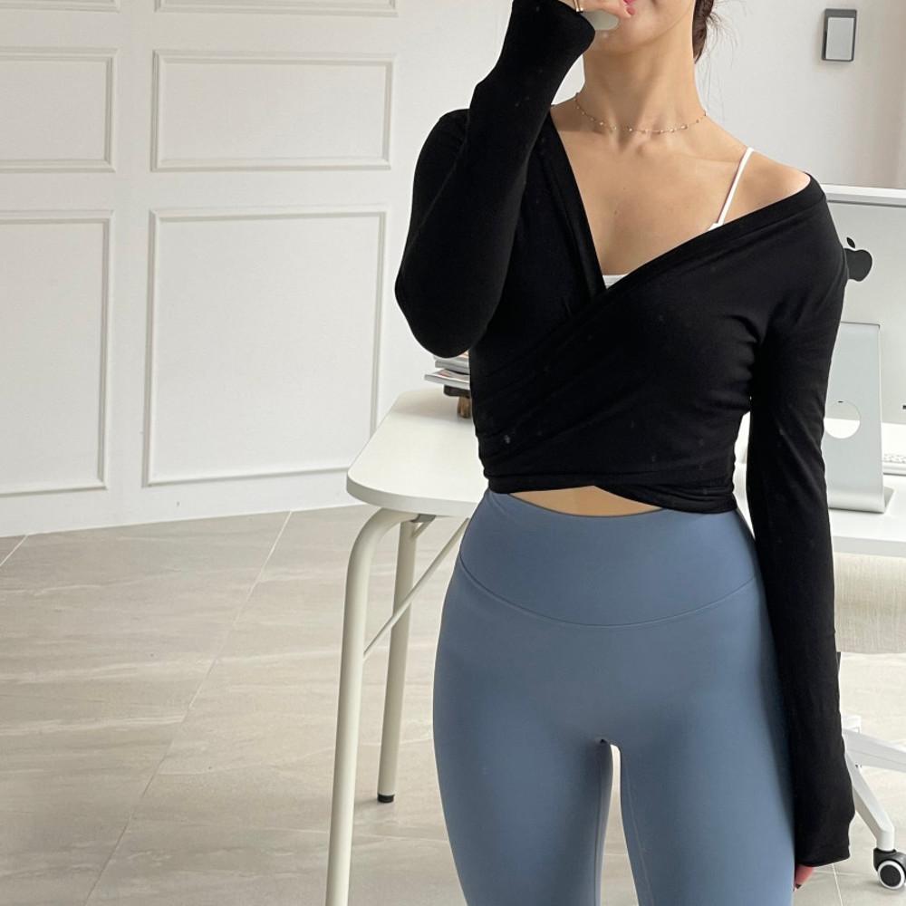 뮤토웨어 리즈 랩스타일 커버업 필라테스복 필라테스옷 필라테스 상의 운동복 긴팔 요가 복