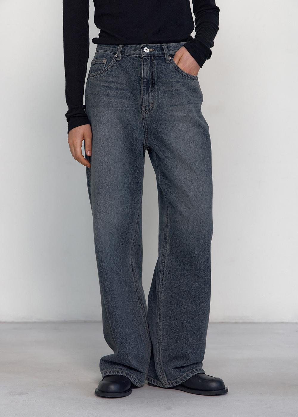 Relaxed washing denim (dark blue)