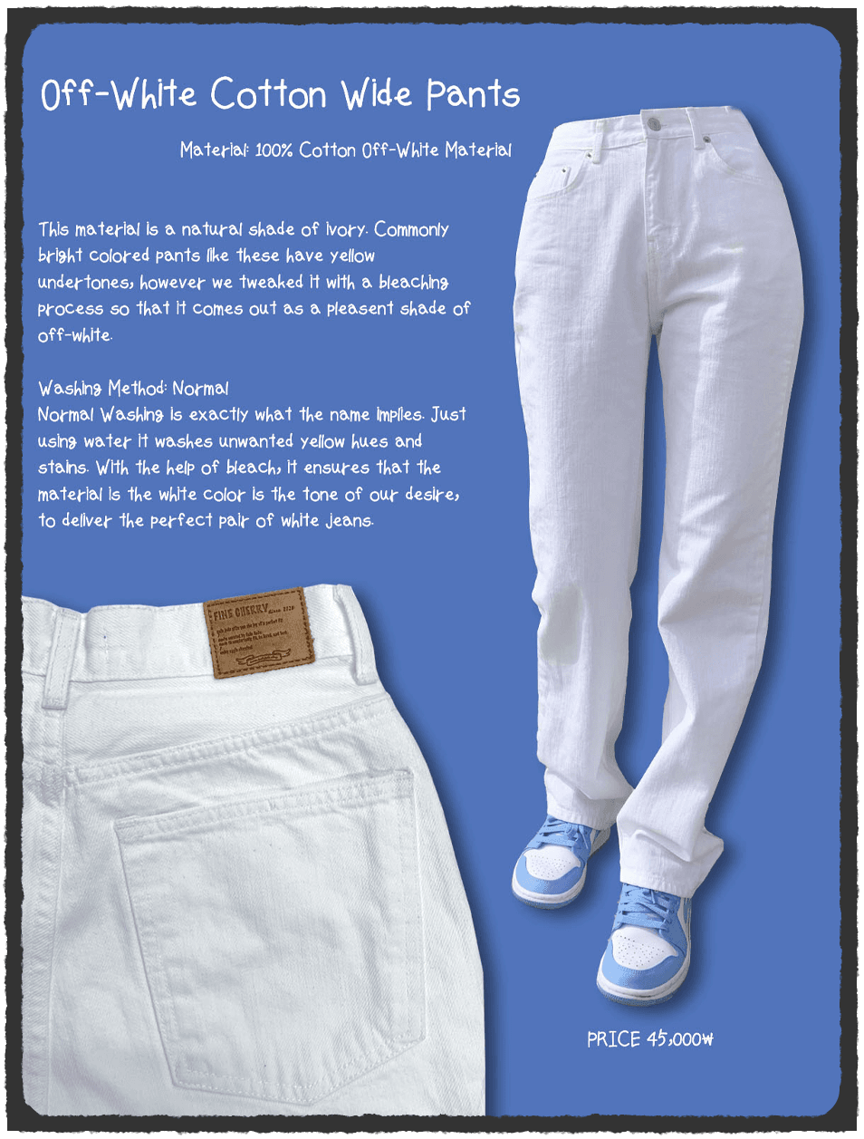 Off-White Cotton Wide PT