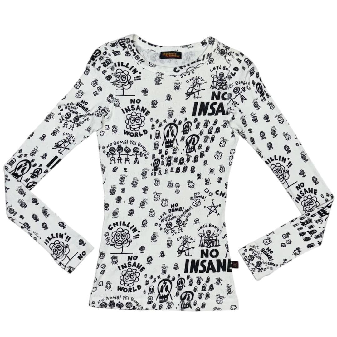 히스테릭 글래머 아카이브 평화를 향한 메세지 롱슬리브 티셔츠 | 후루츠패밀리