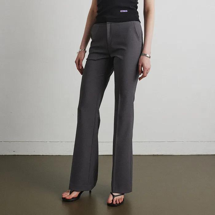 ESSENTIAL BOOTCUT SLACKS_DARK GREY