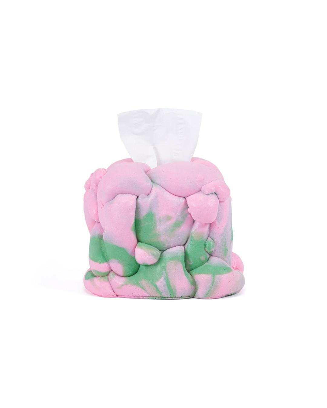 Pebble tissue case - pink, green