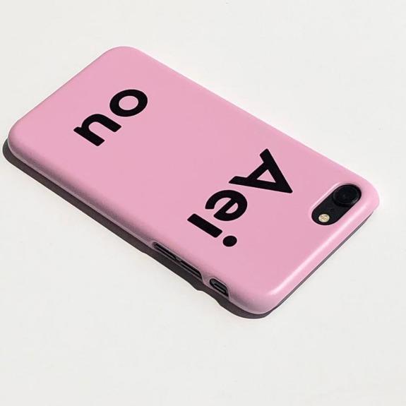 Aeiou Phone case Strawberry milk Pink
