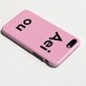 Aeiou Phone case Strawberry milk Pink