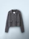 Dot Buttons Knit Double Jacket Gray