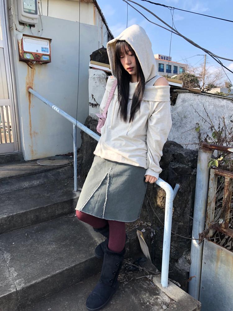 cationic denim skirt