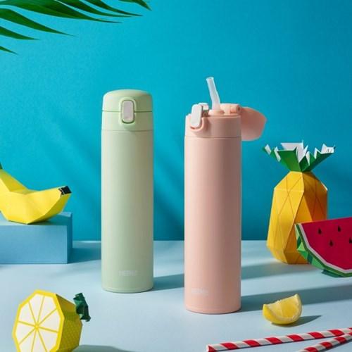 [써모스] 보냉 슬림 스트로 원터치 텀블러 FJM-450K (450ml)