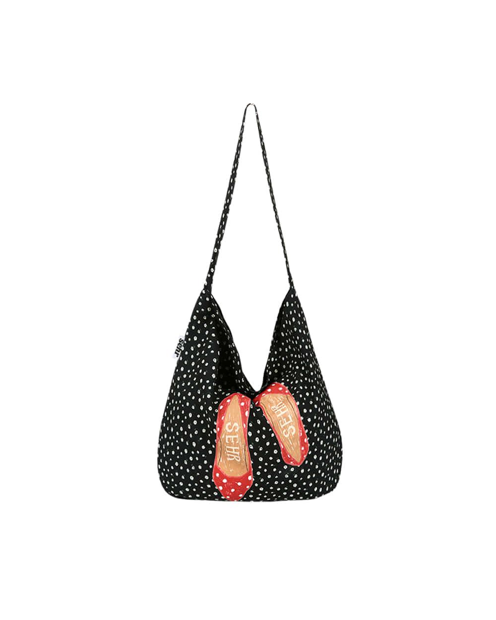 Red Shoes Flower Easy Bag (Black)