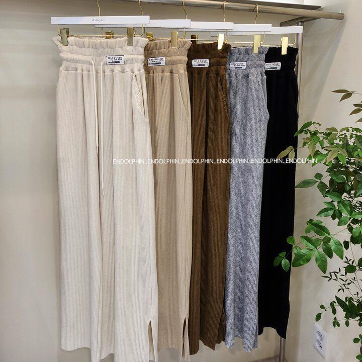 엔돌핀 울 플리츠 와이드팬츠