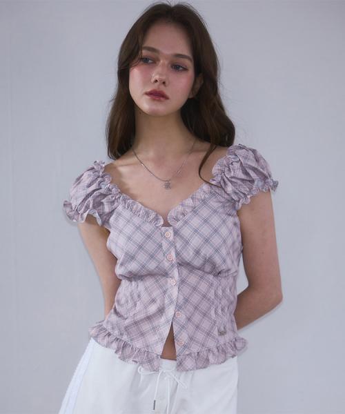 Frill Shirring Sleeveless [Pink]