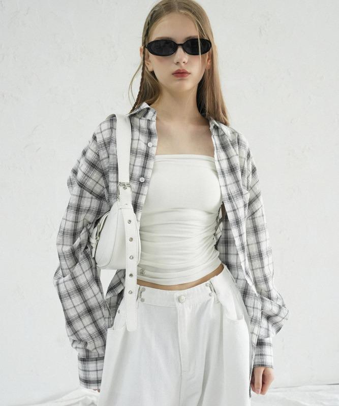 Smith Overfit Check Shirt WHITE