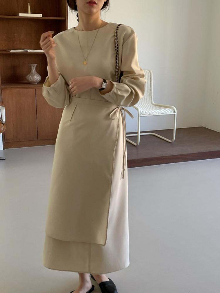 온텀 투웨이 랩 롱원피스 2col 하객원피스