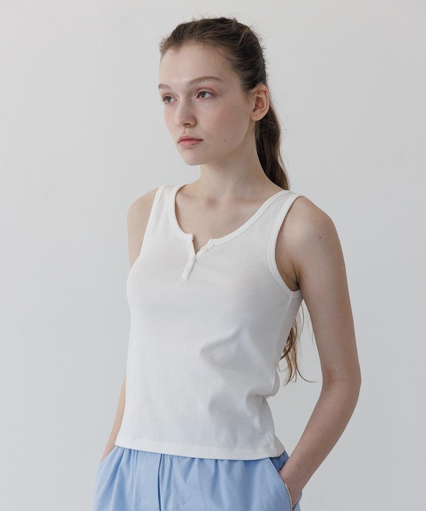 BUTTON SLEEVELESS WHITE
