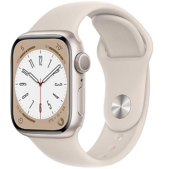 APPLE 워치 시리즈8 45mm 스타라이트 알루미늄 (스포츠밴드, 해외구매)