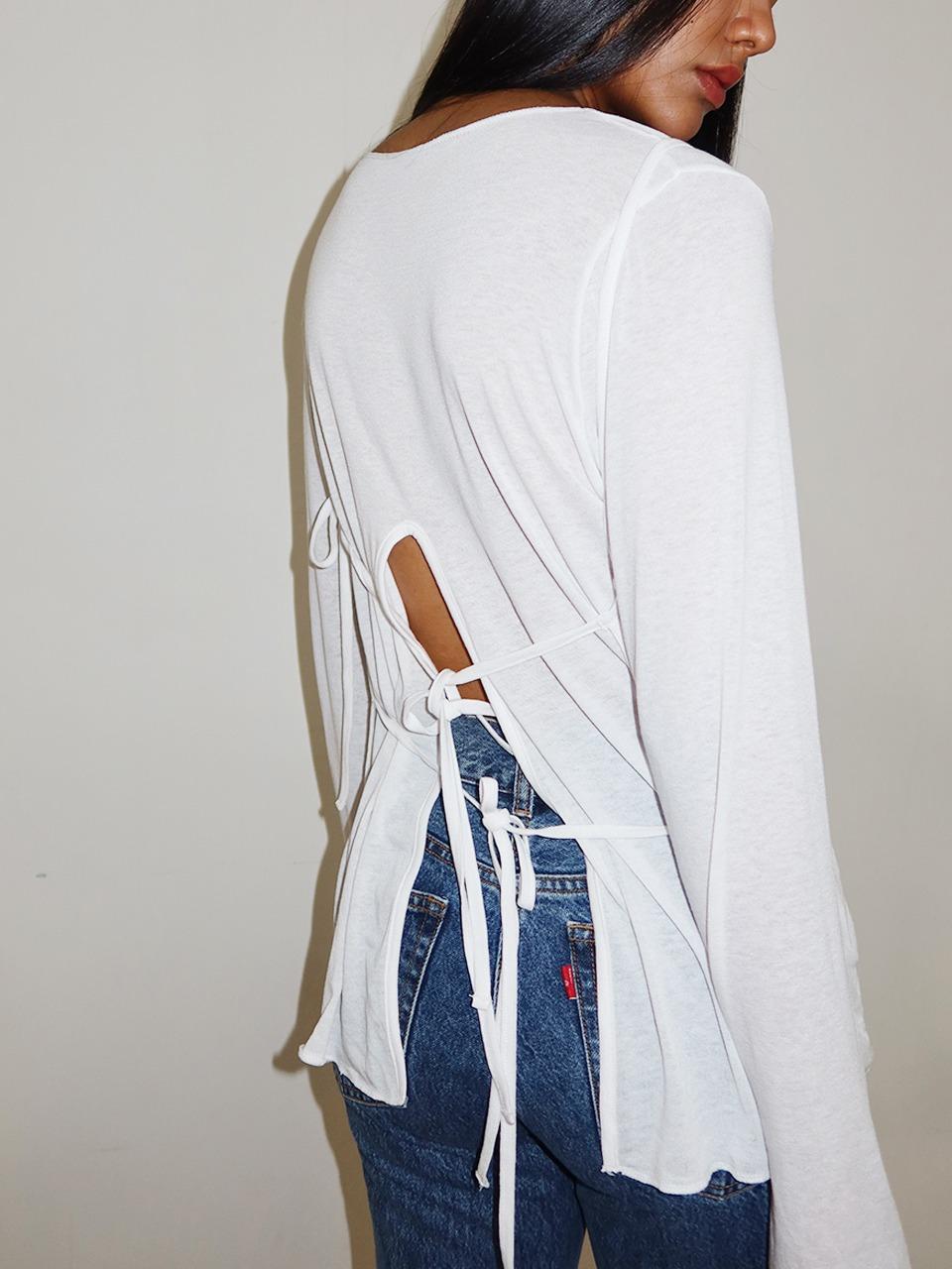 Slit layering T-shirts_White