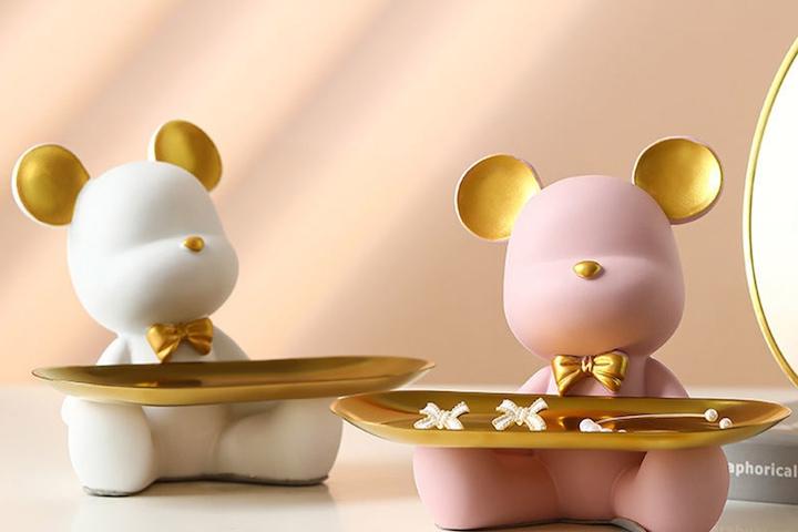 인테리어소품 앉은 곰돌이 트레이 장식 보관 GH006