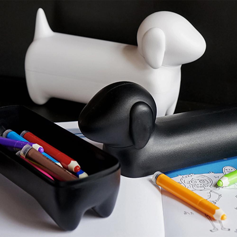 퀄리 닥스훈트 책상 정리함 데스크 문구 수납함 강아지 데스크테리어