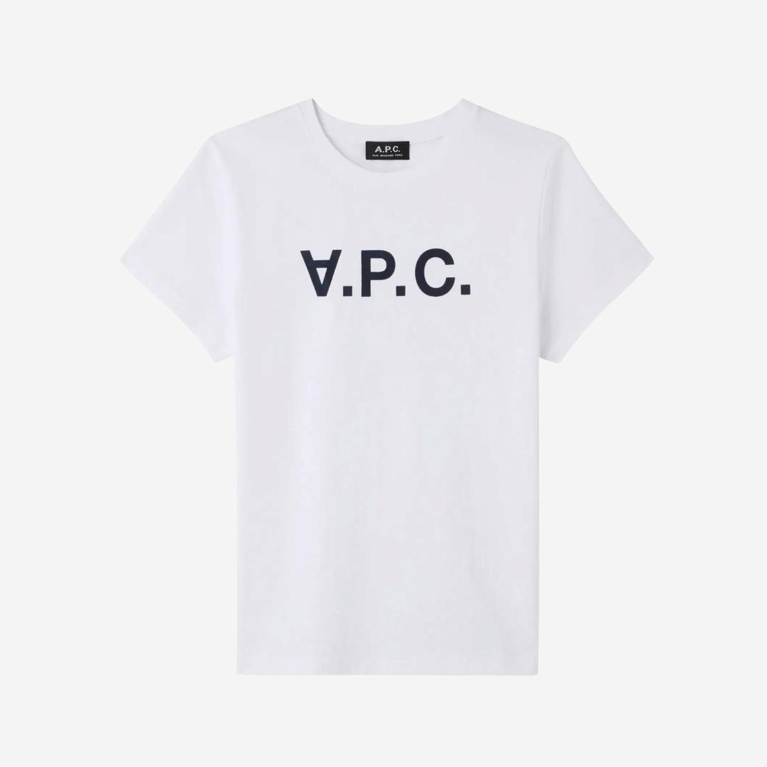 (W) A.P.C. VPC T-Shirt White Dark Navy