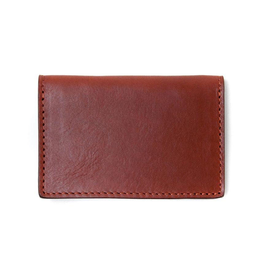Folding Card Case - Chestnut Smooth Tumbled Leather