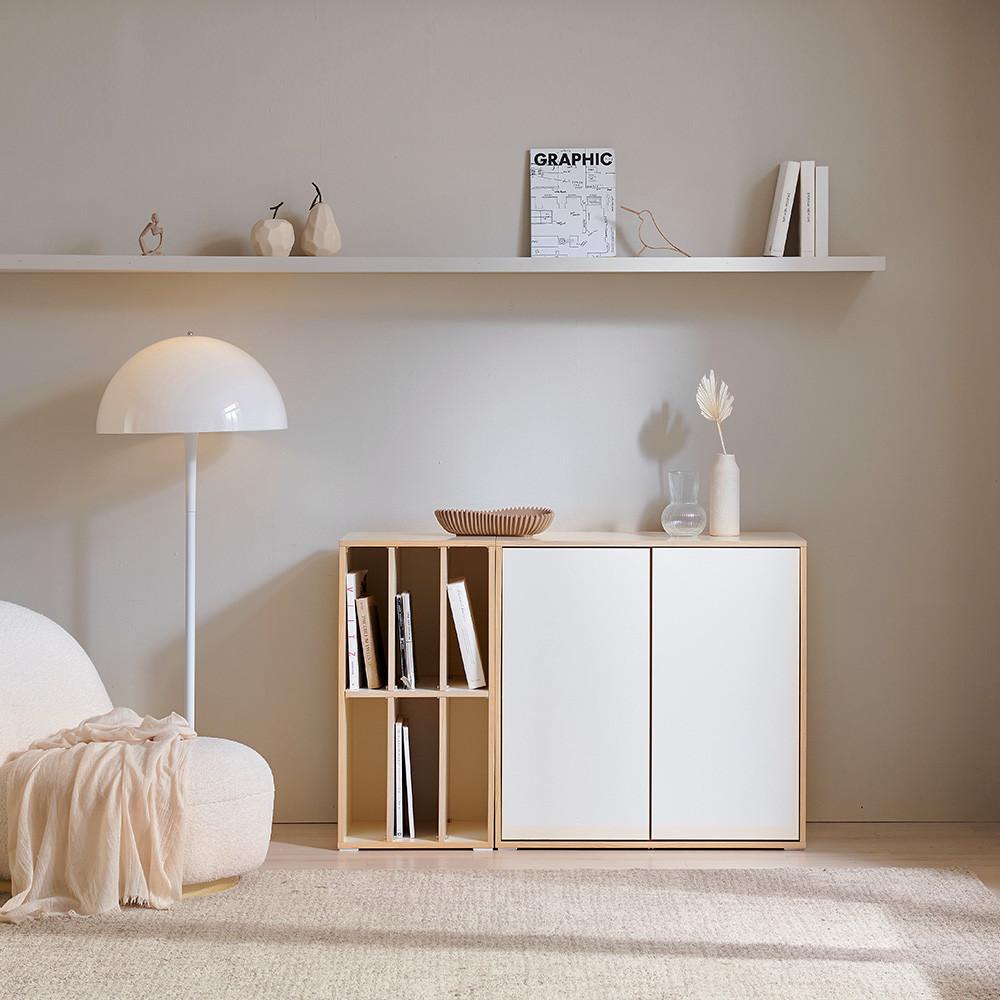 바스포르 뮤트 E0등급 1200set 800수납장+400책장 높은 거실장