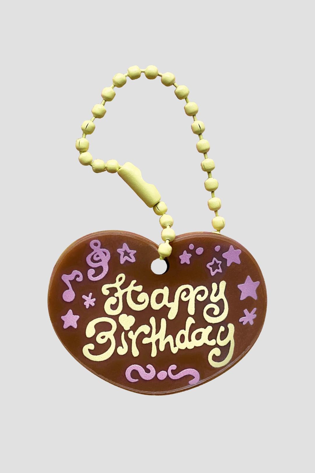 Happy Birthday Chocolate Heart keyring
