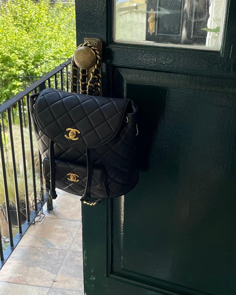 샤넬 블랙 듀마 백팩 미디엄