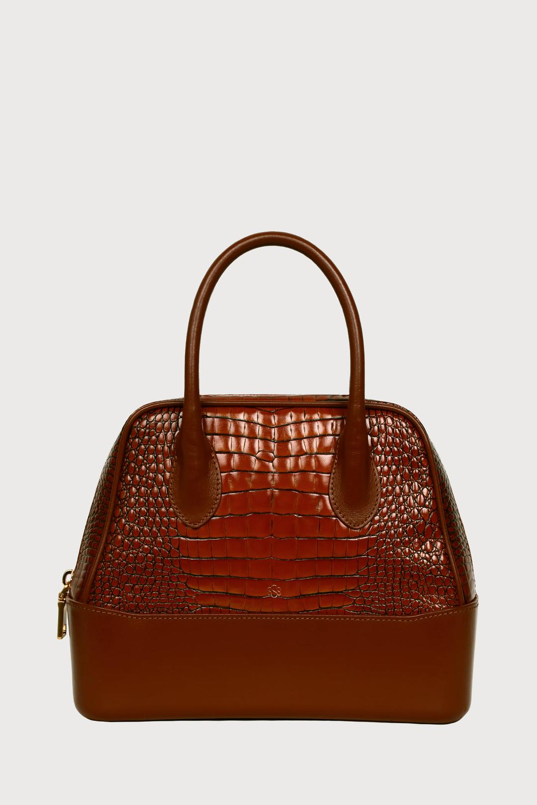 SATCHEL BAG [CROC BROWN]