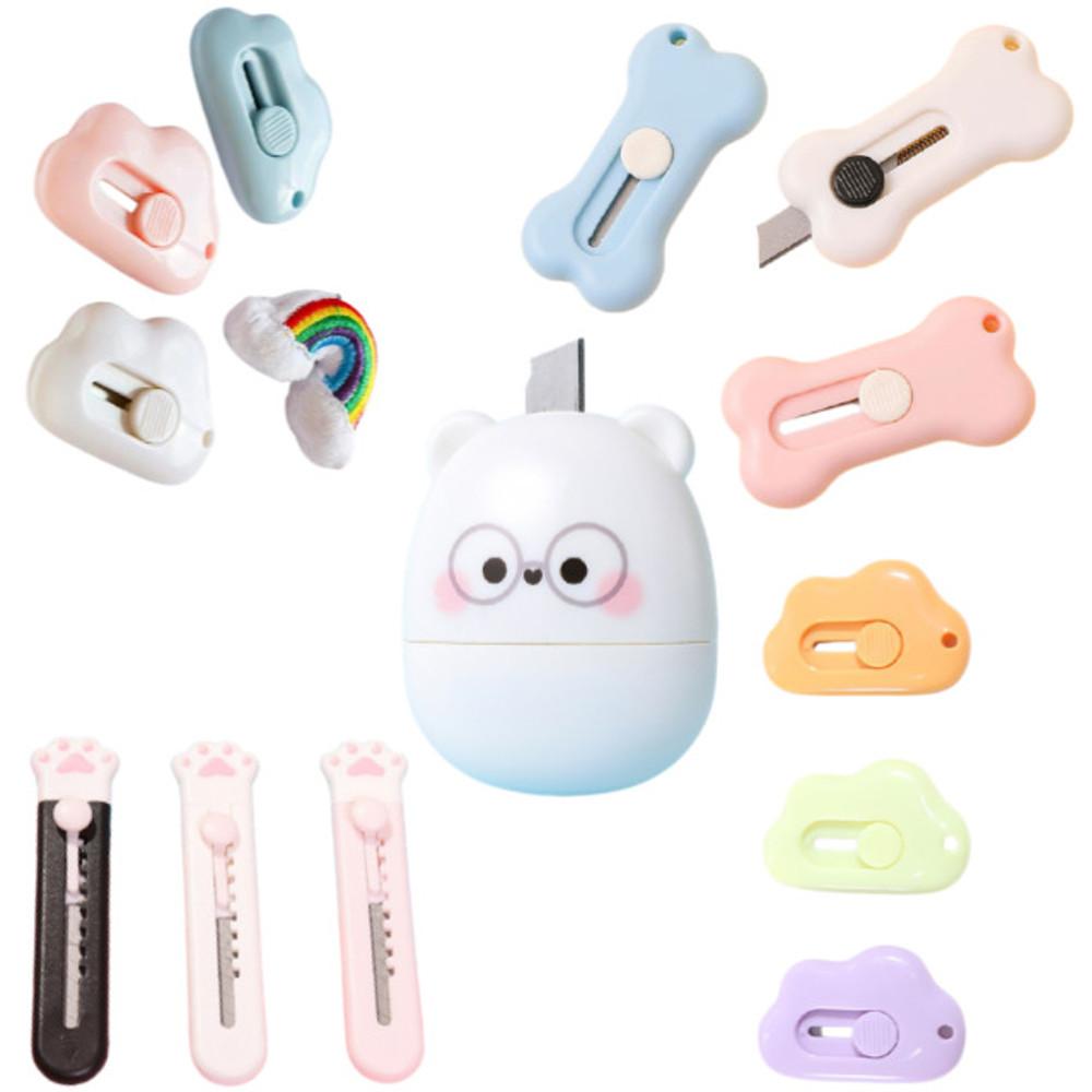 미니 커터칼 귀여운 핑크 고양이발 구름 칼 언박싱 택배 편지 문구 안전 박스