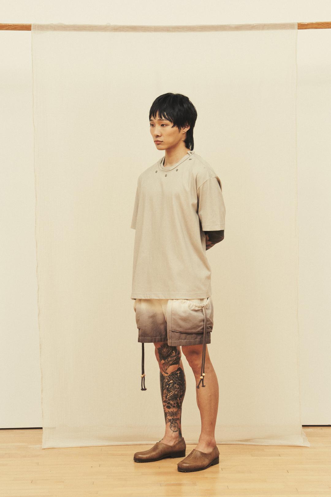 Button Detachable T-Shirt - Beige