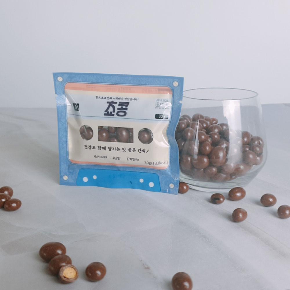 늘봄식품 국산 서리태 무설탕 초콜릿 쵸콩 30g 10봉 [원산지:국산]